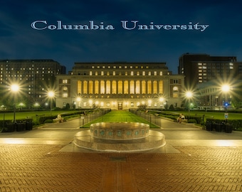 A panoramic print or canvas of Columbia University, South Lawn and Butler Library.