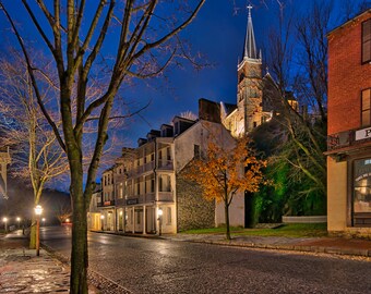 A print or canvas of  Shenandoah Street in Harpers Ferry, WV