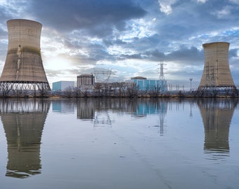 A Wide print or canvas of the Three Mile Island Nuclear Reactors.