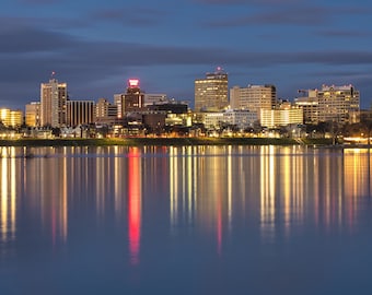A Panoramic Print or Canvas of Harrisburg PA at Sunset