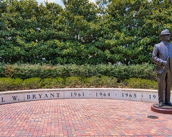 A print or Canvas of Bear Bryant's memorial on the walk of Champions at the University of Alabama