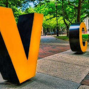 A wide angle print or Canvas of the VCU sign on the Virginia Commonwealth Campus.  Add name and class year at no cost.