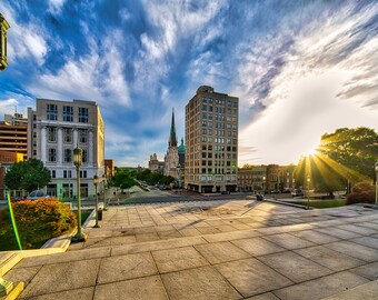 State Street and Second Street in front of the Capital Building in Harrisburg Pennsylvania