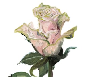 Pink/Green Rose 5x7 Card