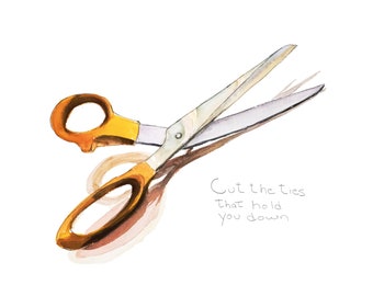 Cut the Ties 5x7 card