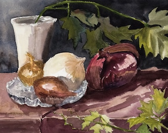 Onions, Shallot and Ivy 5x7 Card