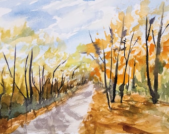 Back Road, Fall Colors 5x7 Card