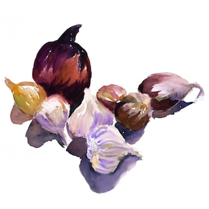 Garlic, Shallots and Onion 5x7 card