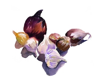 Garlic, Shallots and Onion 5x7 card