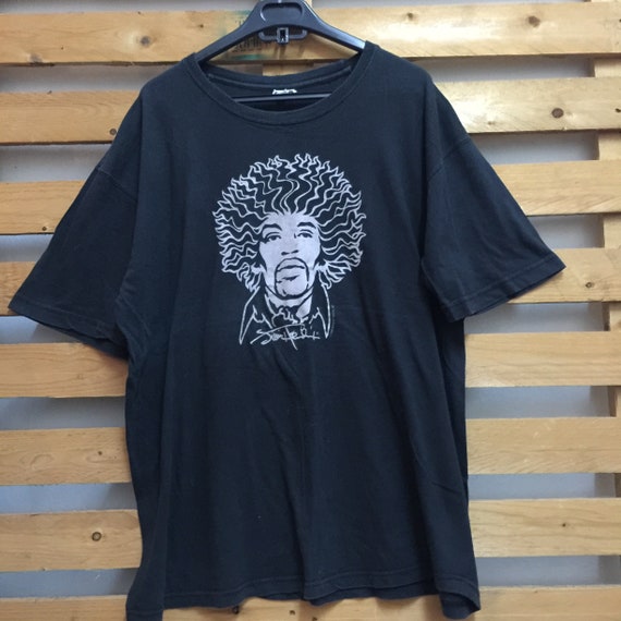 jimi hendrix face illust on t shirt rare