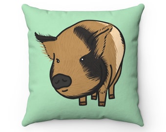 Clover the Kunekune Pig Square Pillow
