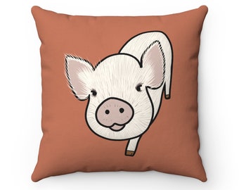 Chopper the Kunekune Pig Square Pillow