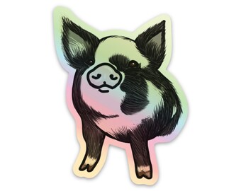 Kunekune Pig Holographic Sticker