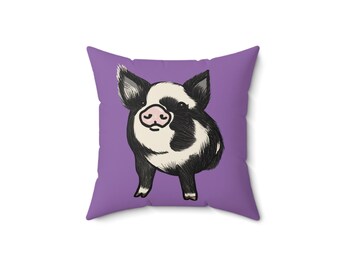 Ripley the Kunekune Pig Square Pillow