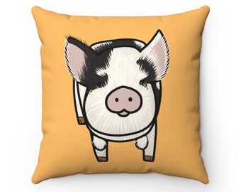 Shyla the Kunekune Pig Square Pillow