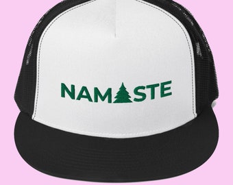Embroidered Trucker Hat | Namaste Gift | Nature Lover Women's Hat | Mens Trucker Cap
