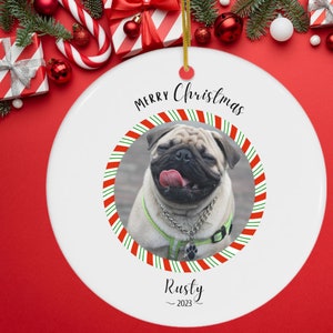 Personalized Dog Ornament with Photo & Name, Custom Pet Ornament, Custom Dog Christmas Ornament, Gift for Pet Lovers, Custom Cat Ornament