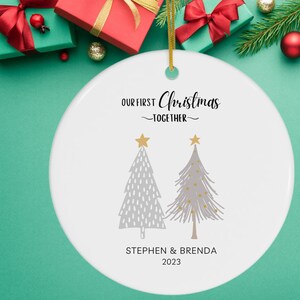 Couples Christmas Ornament, Personalized Couple Names Christmas Ornament, Our First Christmas Together, New Couple Gift, Couple Ornament