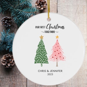 Couples Christmas Ornament, Personalized Couple Names Christmas Ornament, Our First Christmas Together, New Couple Gift