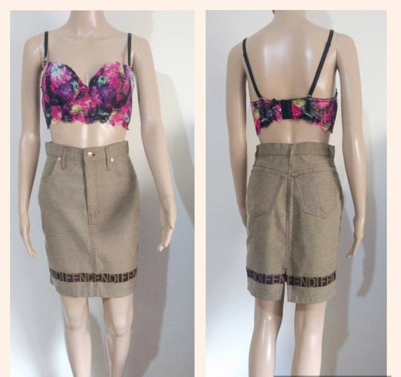 Fendi Jeans Logo Line Skirt