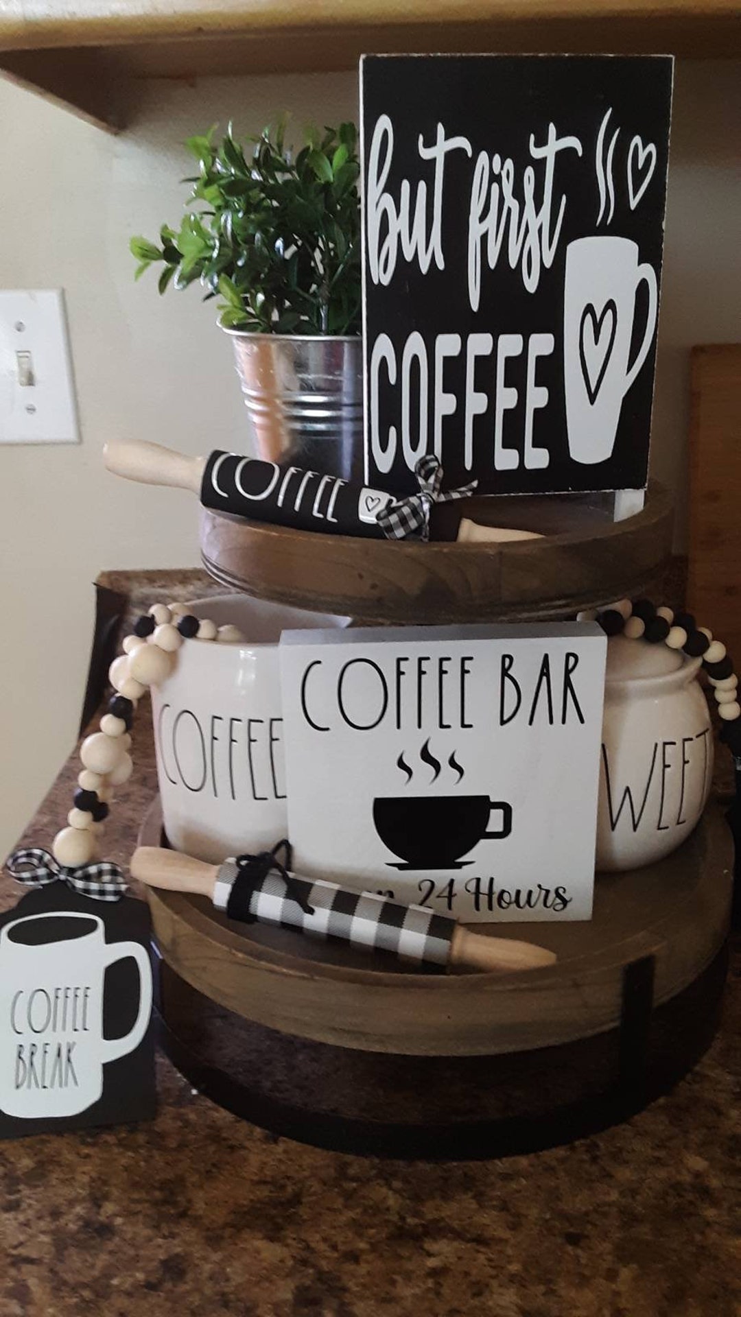 Coffee Bar Tray Decor Set Etsy