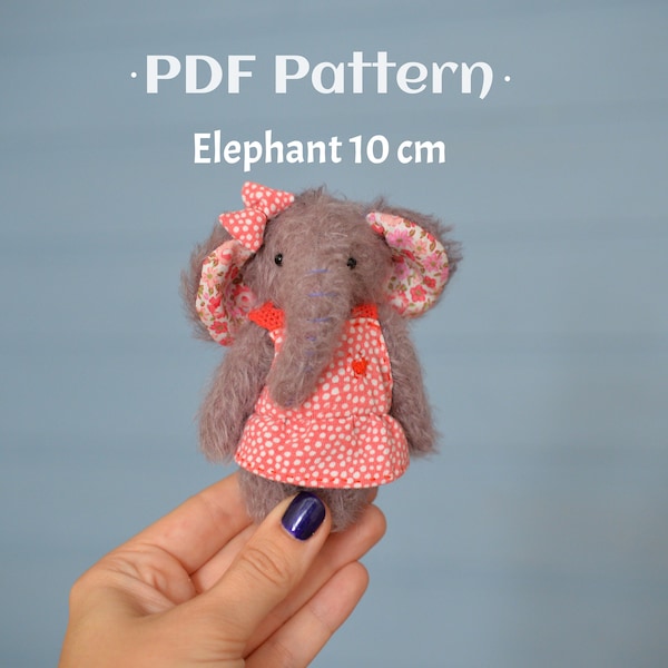 Stuffed teddy elephant sewing pattern pdf, pattern for elephant sewing -  INSTANT DOWNLOAD