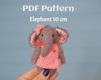 Stuffed teddy elephant sewing pattern pdf, pattern for elephant sewing -  INSTANT DOWNLOAD