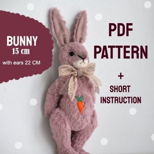 Bunny sewing PDF pattern, teddy toy jointed pattern, rabbit pdf sewing - INSTANT DOWNLOAD