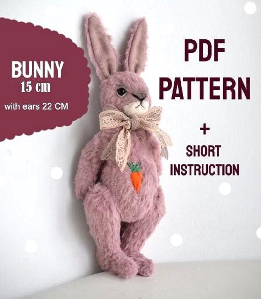 Bunny Sewing PDF Pattern: Jointed Teddy Toy Rabbit (instant Download ...