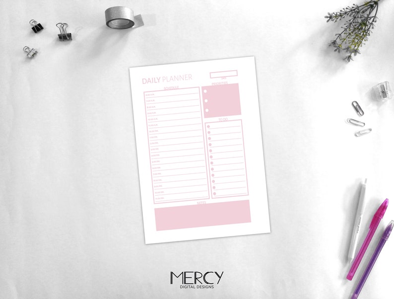 A6 Daily Planner Printable, Daily Schedule, Daily to Do List - Etsy