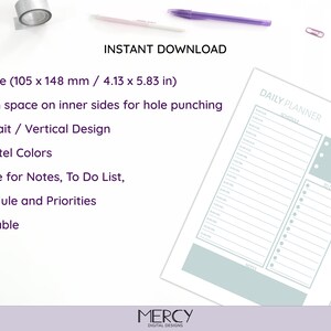 A6 Daily Planner Printable, Daily Schedule, Daily to Do List - Etsy