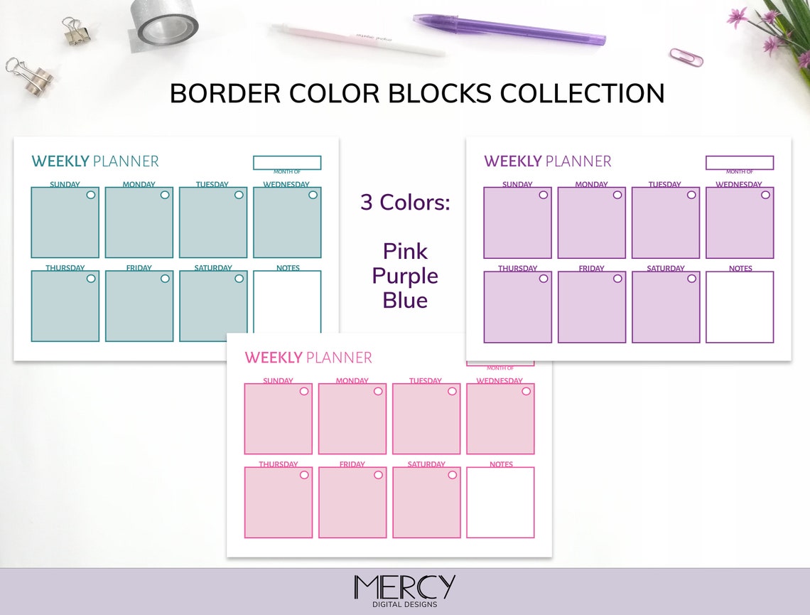 Printable Weekly Planner Landscape Weekly Planner Printable - Etsy