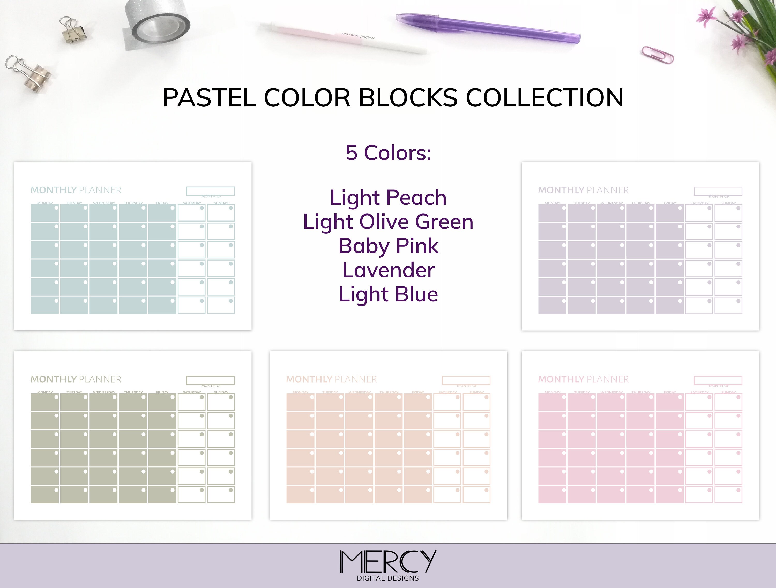 A6 Monthly Planner Printable, A6 Undated Calendar - Etsy