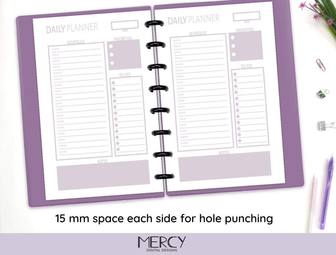 Half Letter Daily Planner Printable Daily Schedule Daily to - Etsy
