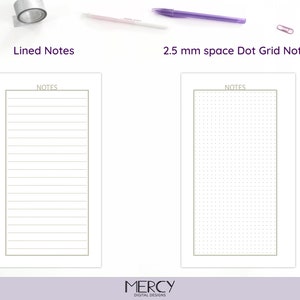 Personal Notes Insert Printable, Lined Notes Page, Dot Grid Notes Paper ...