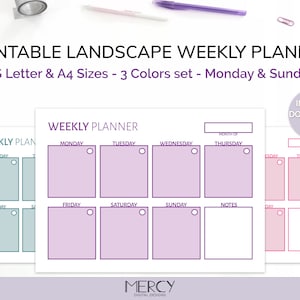 Landscape Weekly Planner Printable