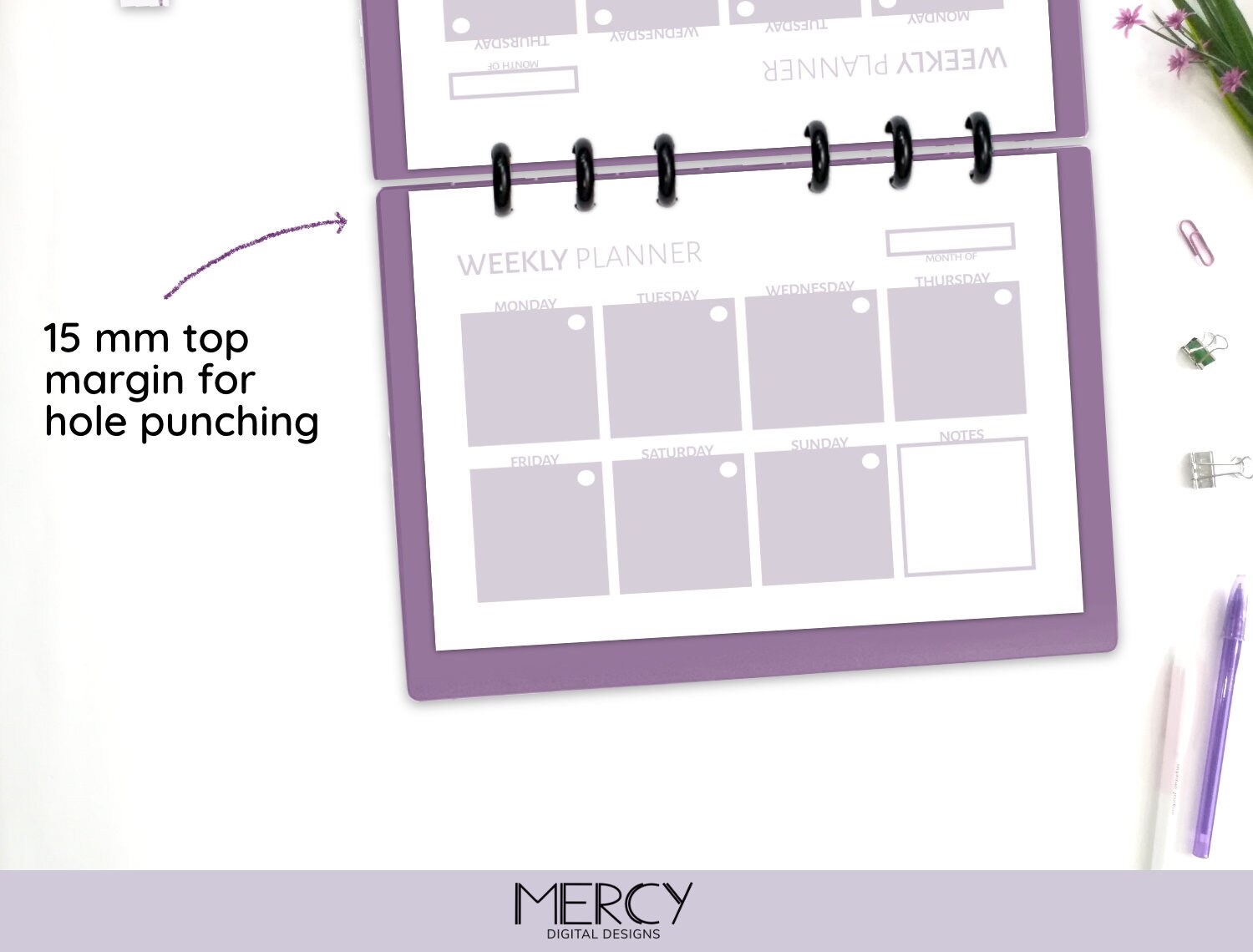 A6 Weekly Planner Printable Week on One Page - Etsy