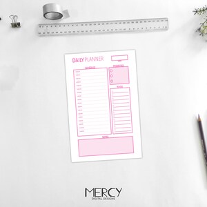 Half Letter Daily Planner Printable, Day on One Page, Daily Schedule ...