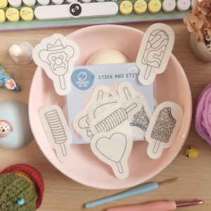 Gelato australiano da attaccare e cucire / Toppe idrosolubili per ricamo / Arte in fibra con punto ago