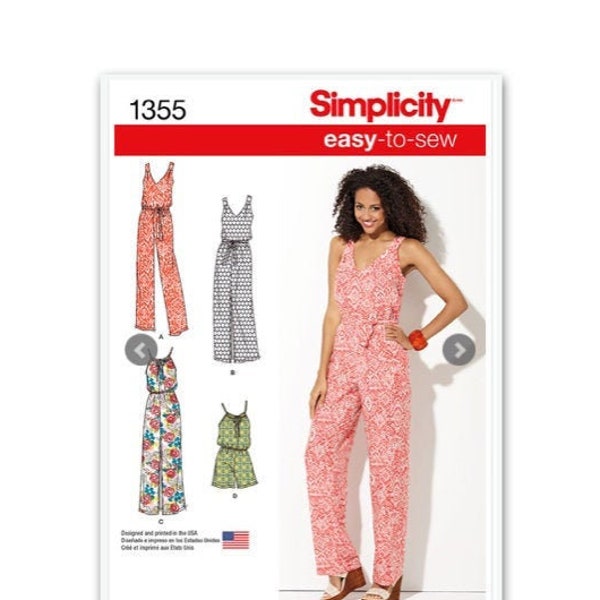 Simplicity 1355 /S9125 New Woman’s Maxi-Dress Jumpsuit or Romper Sewing Pattern~Casual, Summer, Beach, Festival, Boho, pockets, Size XXS-XXL