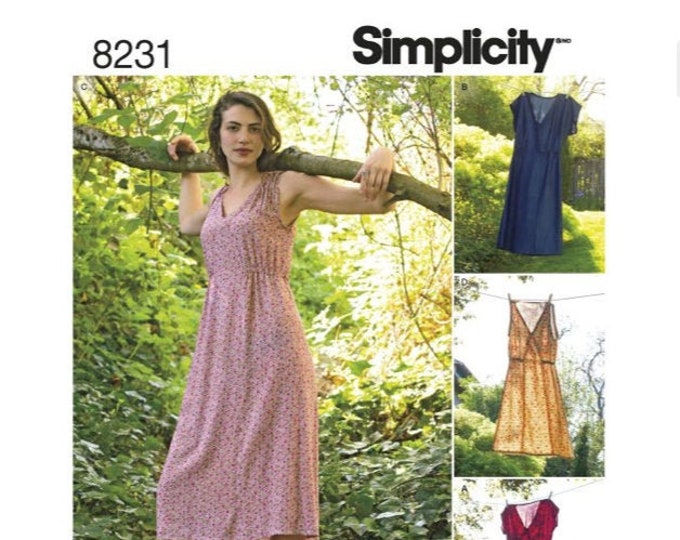Simplicity S8231 New Woman's V-insert Summer Dress Sewing Pattern by ...