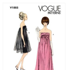 Vogue V1885 New Sewing Pattern ~ Women’s 1960s Strapless Evening Dress, Original 1966 Design reissue ~ Sizes 6 to 24