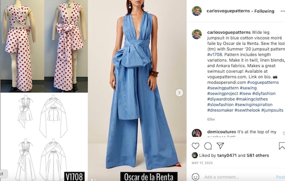 Vogue V1708 New Women's American Designer Jumpsuit Playsuit
