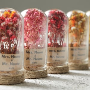 Bomboniere per gli ospiti, Bomboniere per matrimoni, Bomboniere a cupola di vetro, Bomboniere personalizzate, Fiori secchi veri, Campana di vetro, Bomboniere per addio al nubilato, Bomboniere all'ingrosso