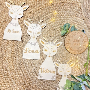 Reindeer fawn doe, brand place, announcement, card of greetings christmas small sign sign panel