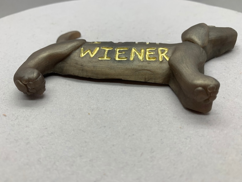 I Love My Wiener Daushund Figurine in Otter-Brown
