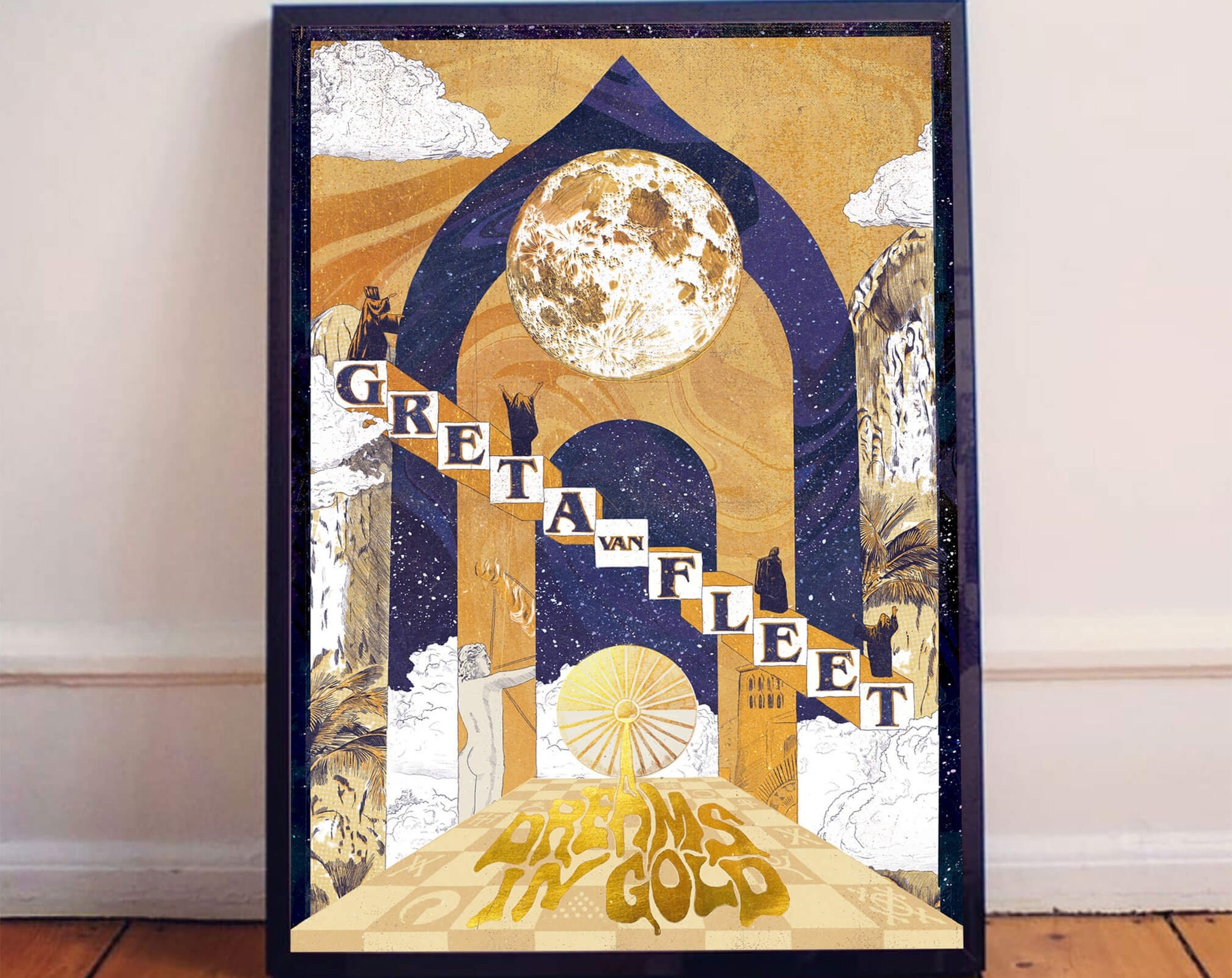 Discover Greta Van Fleet Dreams in Gold Tour 2022 Poster, Living Room Decoration