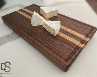Kantenmaserung Nussbaum & Kirschbaum – handgefertigtes Block-Schneidebrett