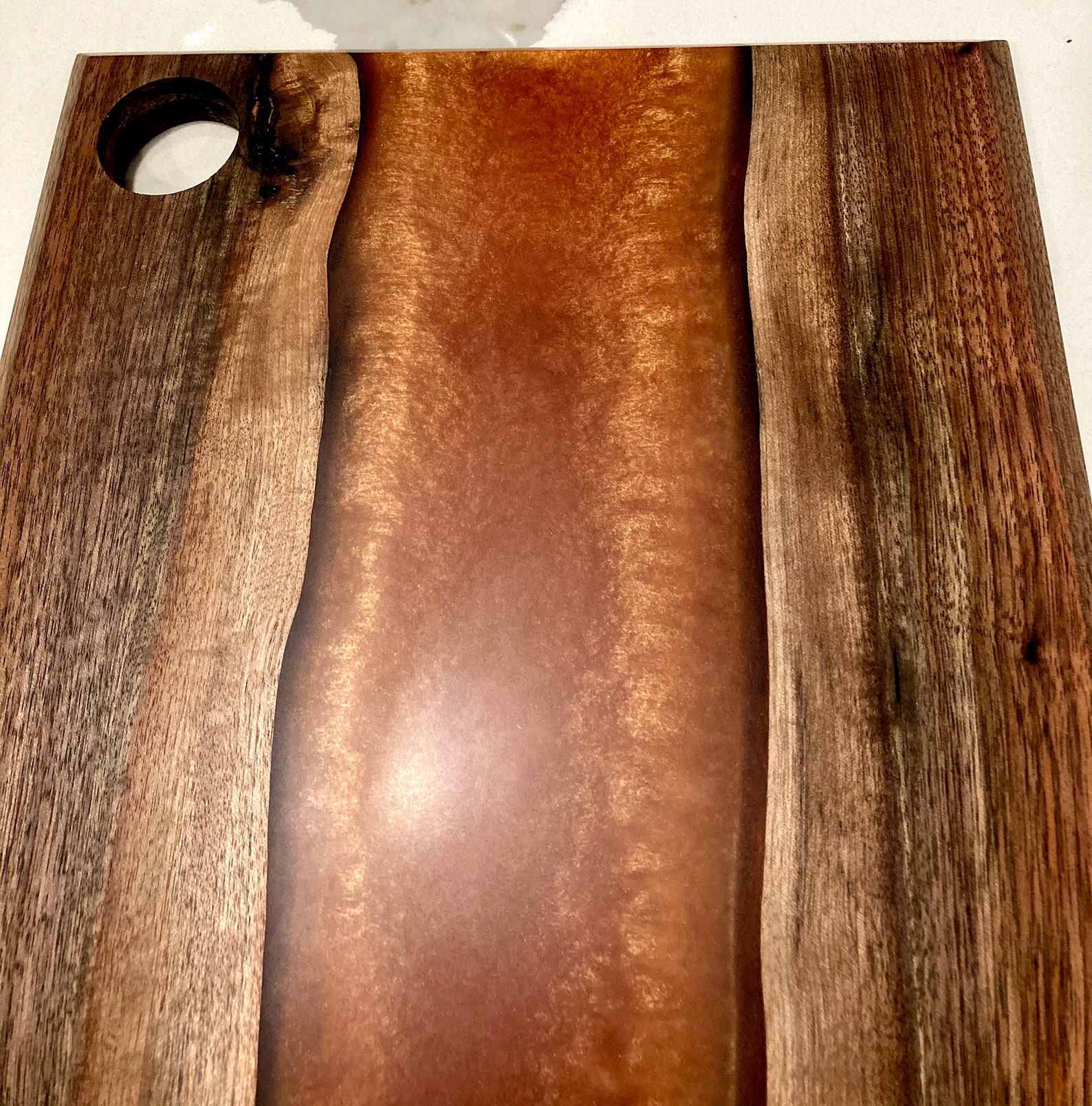 Black Walnut and Epoxy Resin Serving Board Copper Etsy