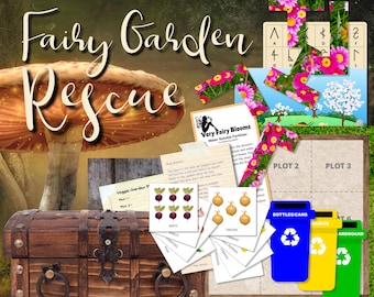 Escape Room Game | Kids Printable Paper Escape Game Party Kit | Fairy Garden Rescue
